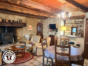 TV, fireplace - L'OUSTAL ARMAND - BEAUREGARD (BEAUREGARD)