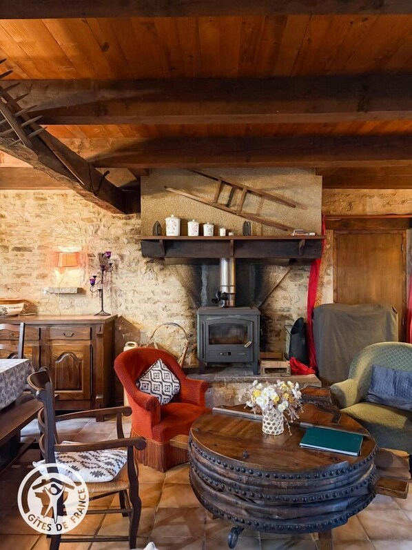 TV, fireplace - LA TOURONDELLE - BEAUREGARD (BEAUREGARD)