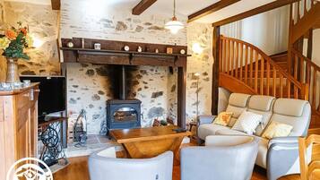 Télévision, cheminée