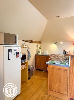 Fridge, microwave, dishwasher