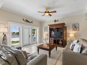 Living Area - Smart TV and Access to Patio - First Floor
