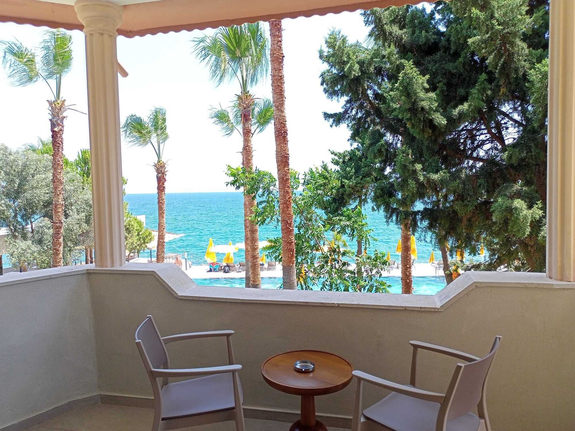 Familien-Suite, Balkon, Meerblick | Terrasse/Patio