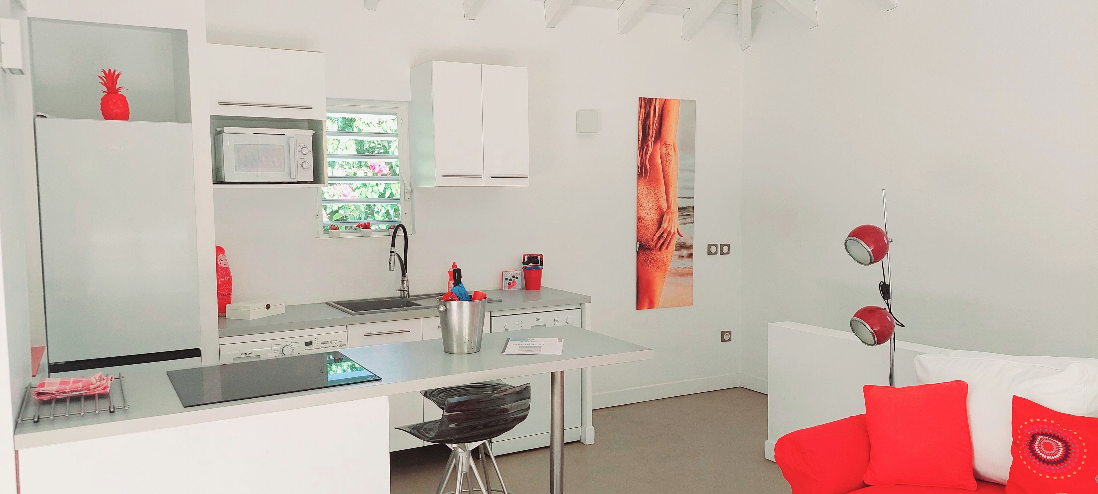 Toetasjesleilighet – deluxe, hageutsikt | Eget kjøkken | Kjøleskap, mikrobølgeovn, kokeplater og espressomaskin