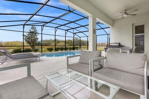 Outdoor dining - Last Minute Disney! Private Pool, Hot Tub, Game Room & Themed Bedrooms. Book Now! #66117 (Orlando)
