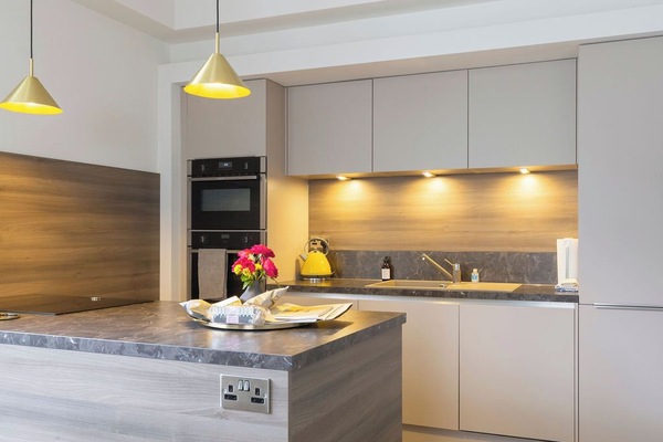 Refrigerador, microondas, horno, placa de cocina