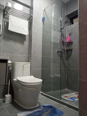 Secador de pelo, toallas, jabón y papel higiénico