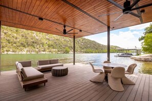 Outdoor dining - Lake Austin Modern Luxury 200 Feet of Private Lakefront with 2 Docks  (Austin)