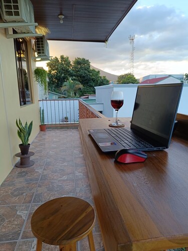 Cozy 2-bedroom apartment with AC and WiFi in Fortuna downtown Arenal volcano CR.