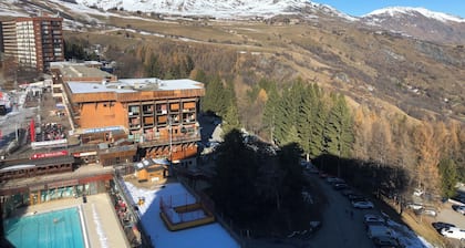 Studio Corbier Zodiaque Pool and Ski at the foot of the slopes