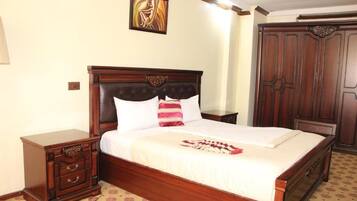 1 bedroom, desk, laptop workspace, iron/ironing board