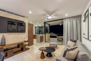 TV - Private and heated pool with arch view new condo!
 (Colonia El Teza)