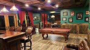 Olhausen pool table and 2 spectators chairs. - Mountain Retreat, 6000 Sq. Feet of Luxury and Fun (Campton)