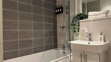 Hair dryer, towels