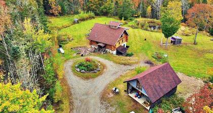 Central yet quiet Log Cabin on 4 acres with laundry, kitchen, bathroom and sauna