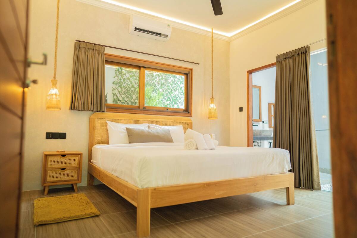 Villa Deluxe, 2 camere da letto, piscina privata, vista giardino | Biancheria da letto di alta qualità, materassi Select Comfort
