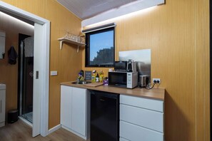 Frigorífic, microones, placa de cuina i cafetera i tetera 