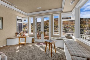 TV, fireplace - Old Town 3BR Home w/ Spectacular Views and Hot Tub (Park City)