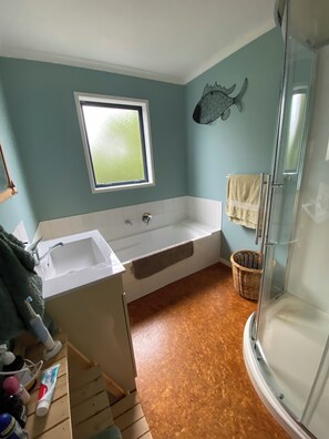 Shower, bidet, towels