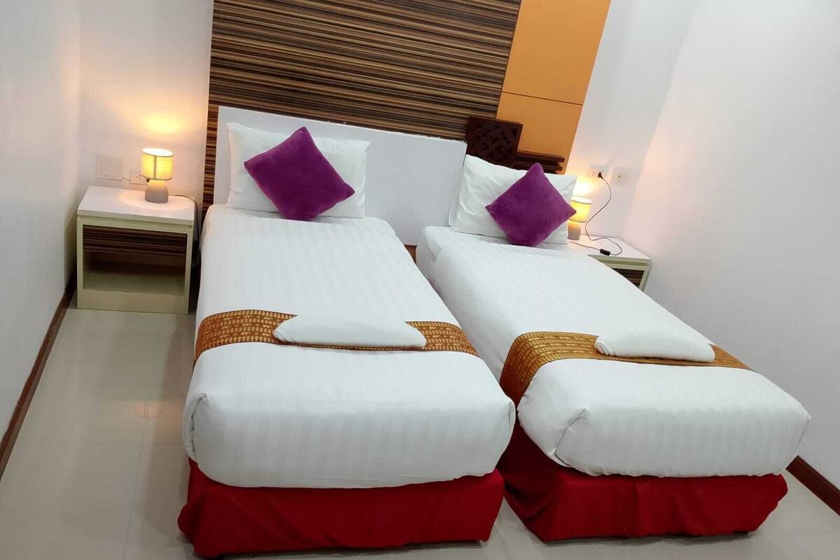 Laptop workspace, free WiFi, bed sheets