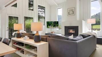 Televisión, chimenea