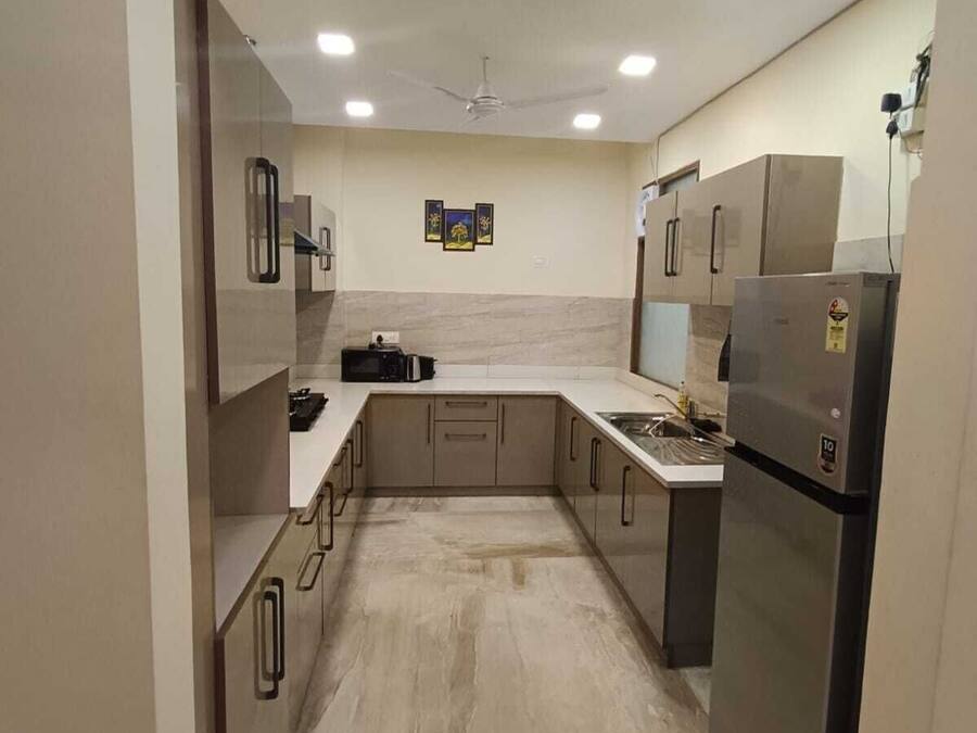 Luxury Apartment | Private kitchen | Fridge, microwave, coffee/tea maker, electric kettle