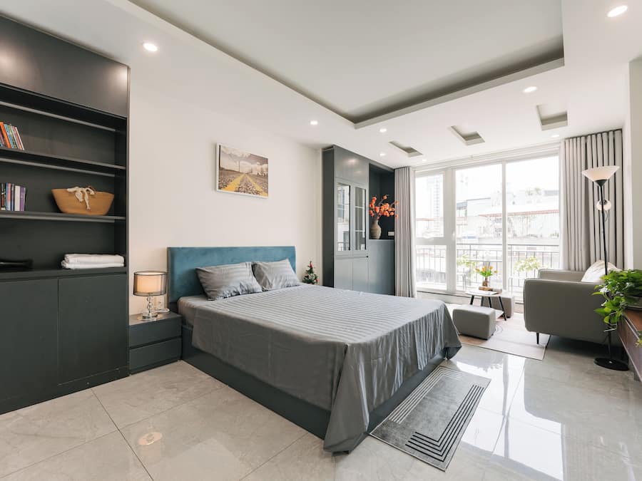 Apartamento conforto | Individualmente decorados, individualmente mobiliados, escrivaninha