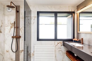 Shower, hair dryer