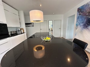 Fridge, microwave, oven, stovetop - Apartment in Reykjavik (Reykjavík)