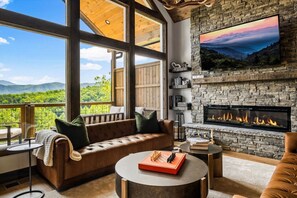 Una televisión, una chimenea, videojuegos, libros