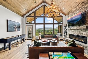 Fernseher, Kamin, Videospiele, Bücher