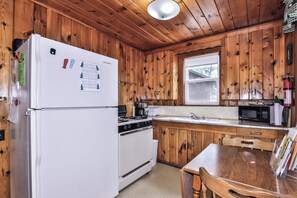 Fridge, microwave, oven, stovetop - Stepaway Vacation Rentals- Birch Hideaway (St.Germain)
