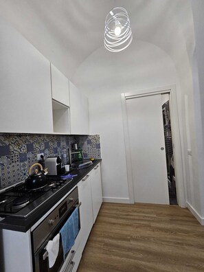 Kühlschrank, Mikrowelle, Herdplatte, Geschirrspüler