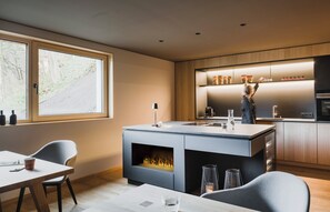 Fireplace - freiraum Apartments (Mellau)