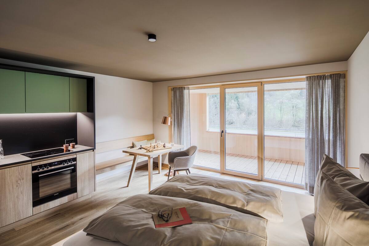 Comfort-Studio, Balkon, Bergblick | Eigene Küche