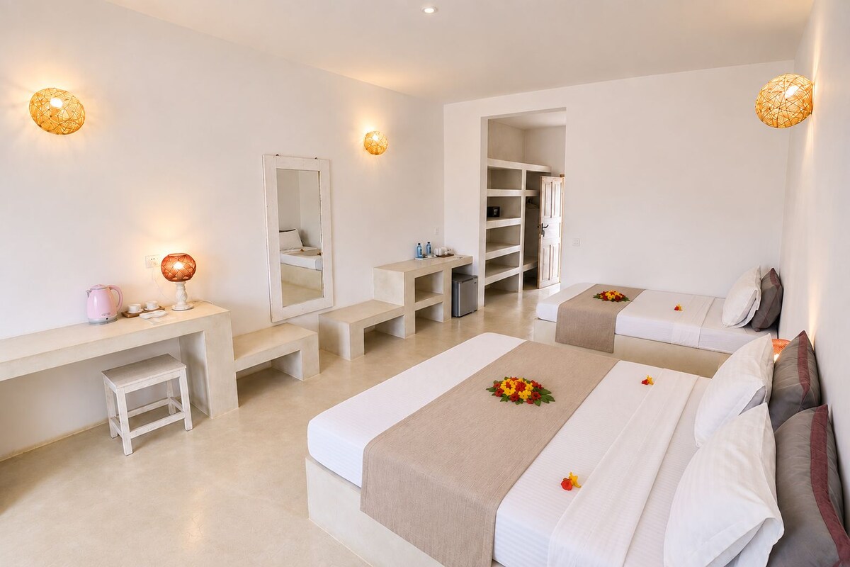 Ropa de cama de alta calidad y minibar 