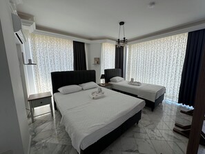Luxury Villa, Balcony, Pool View | Egyptian cotton sheets, premium bedding, down comforters