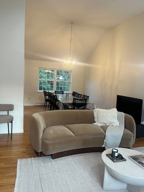Smart TV, fireplace, computer monitors, printers