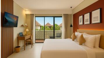 Ropa de cama de alta calidad y minibar