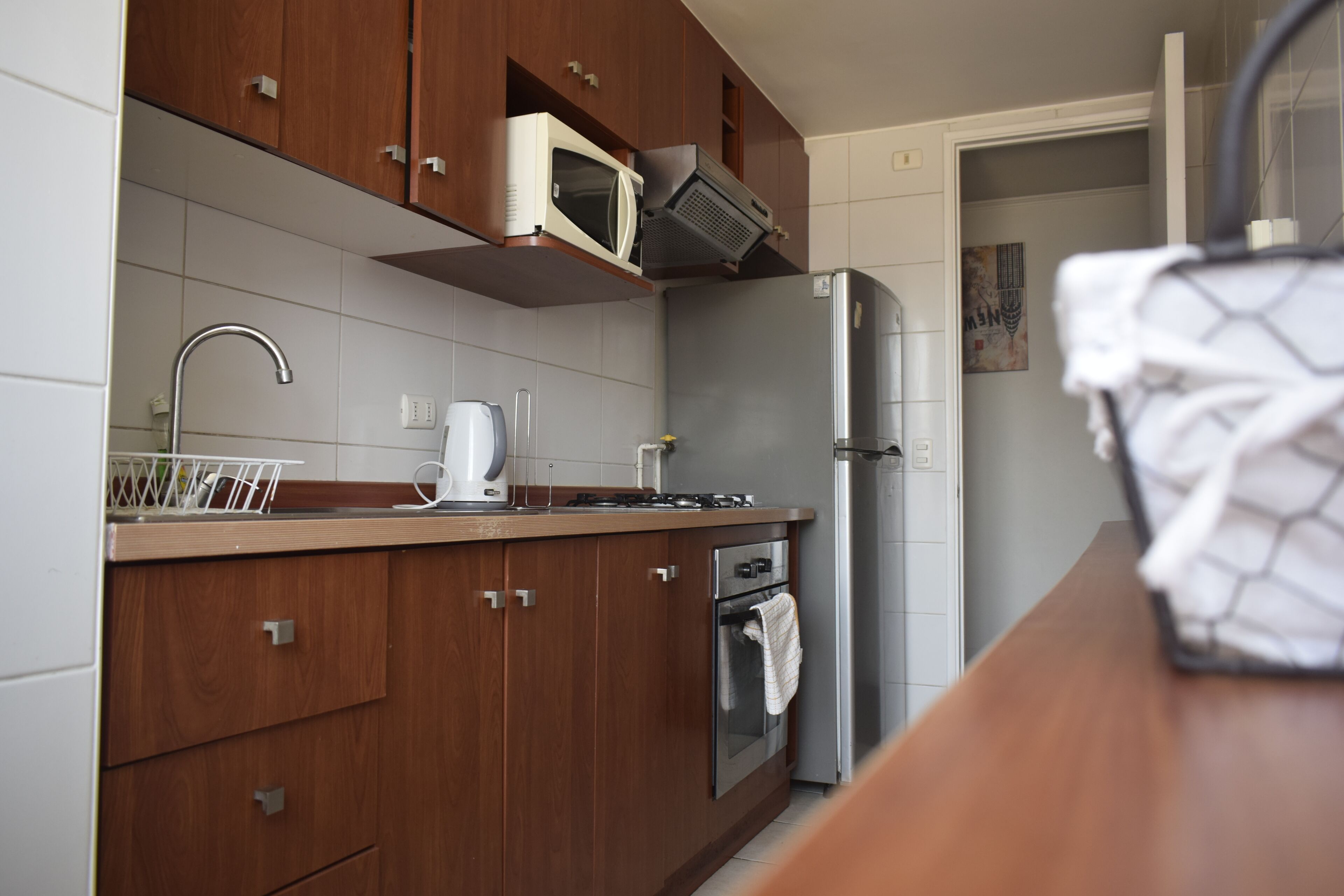 Family Apartment, Multiple Beds, Bathtub, City View | Private kitchen | Full-size fridge, microwave, oven, stovetop