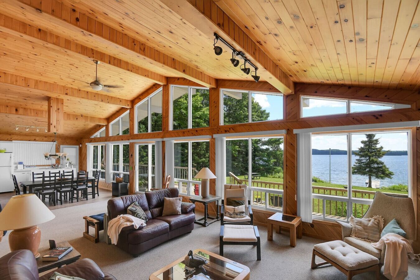 Una Smart TV, una chimenea, libros