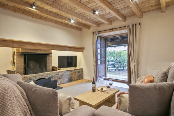 Smart TV, fireplace