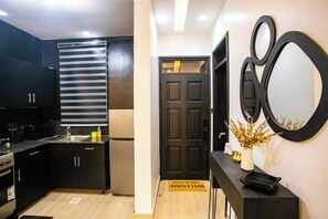 Private kitchen - Andrena Smart Haven Lakeside Condo
(Entebbe)