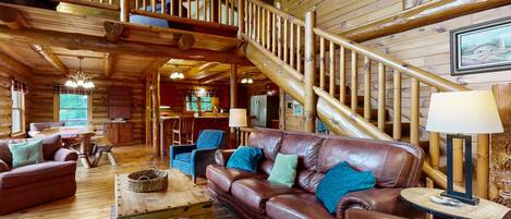 TV, fireplace, DVD player, video library