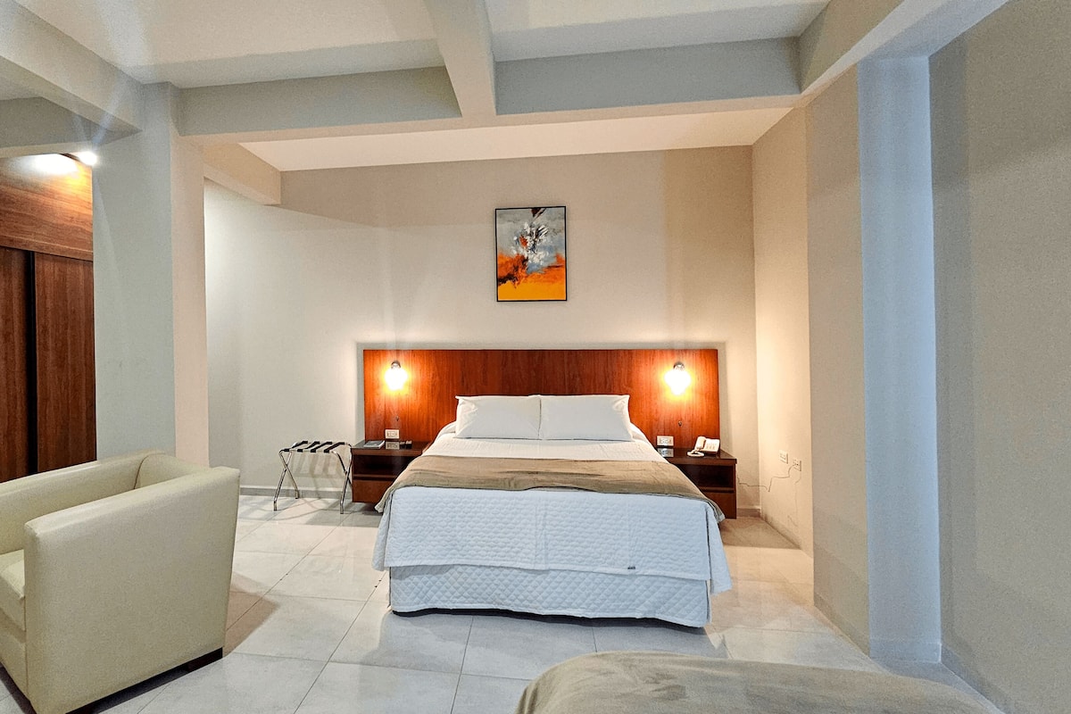 Habitación estándar doble | Sábanas de algodón egipcio, ropa de cama de alta calidad, caja fuerte