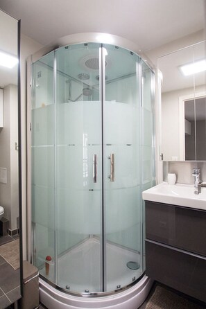 Shower, hair dryer, towels, toilet paper - Charmant Studio au Cœur de Paris, Proche du Louvres (Paris)