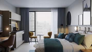 Peti besi dalam bilik, meja, ruang kerja komputer riba, kalis bunyi