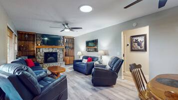 TV, DVD player, stereo