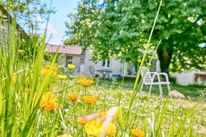 Property grounds - Apartment La Montagne with Veranda – Relaxing Stay and Creative Activities (Allemans)