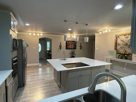 Cookware/dishes/utensils. Delightful 4-bedroom house in Coldspring with AC, WiFi