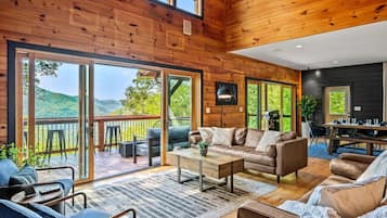 Smart TV, fireplace, video games, foosball